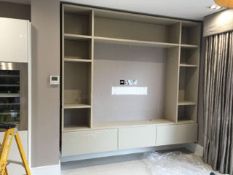 1 x LAGO Italian Made To Measure TV Bookcase / Wall Storage - Colour: Latte Biege Used In Very