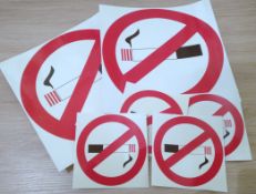 240 x No Smoking Sticker Signs - Includes 40 x Packs of 6 x Stickers - Small and Large Sizes