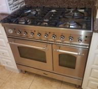 1 x Britannia 90cm wide Dual Fuel Range Cooker (Model: SI9T5CL) - Classic Steel with Chrome Trim - U