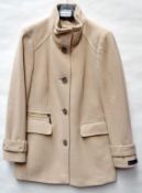 1 x Steilmann Womens Premium 'Virgin Wool & Cashmere' Winter Coat In Beige - UK Size 12 - New Sample