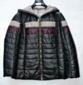 1 x Premium Branded Womens Padded Winter Coat - Features Detachable Zipped Hood - Colour: Purple / B