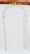 1 x Ornate Metal Arch Way In Cream - Over 2 Metres High - Dimensions: H225 x W113 x D40cm- Ref: