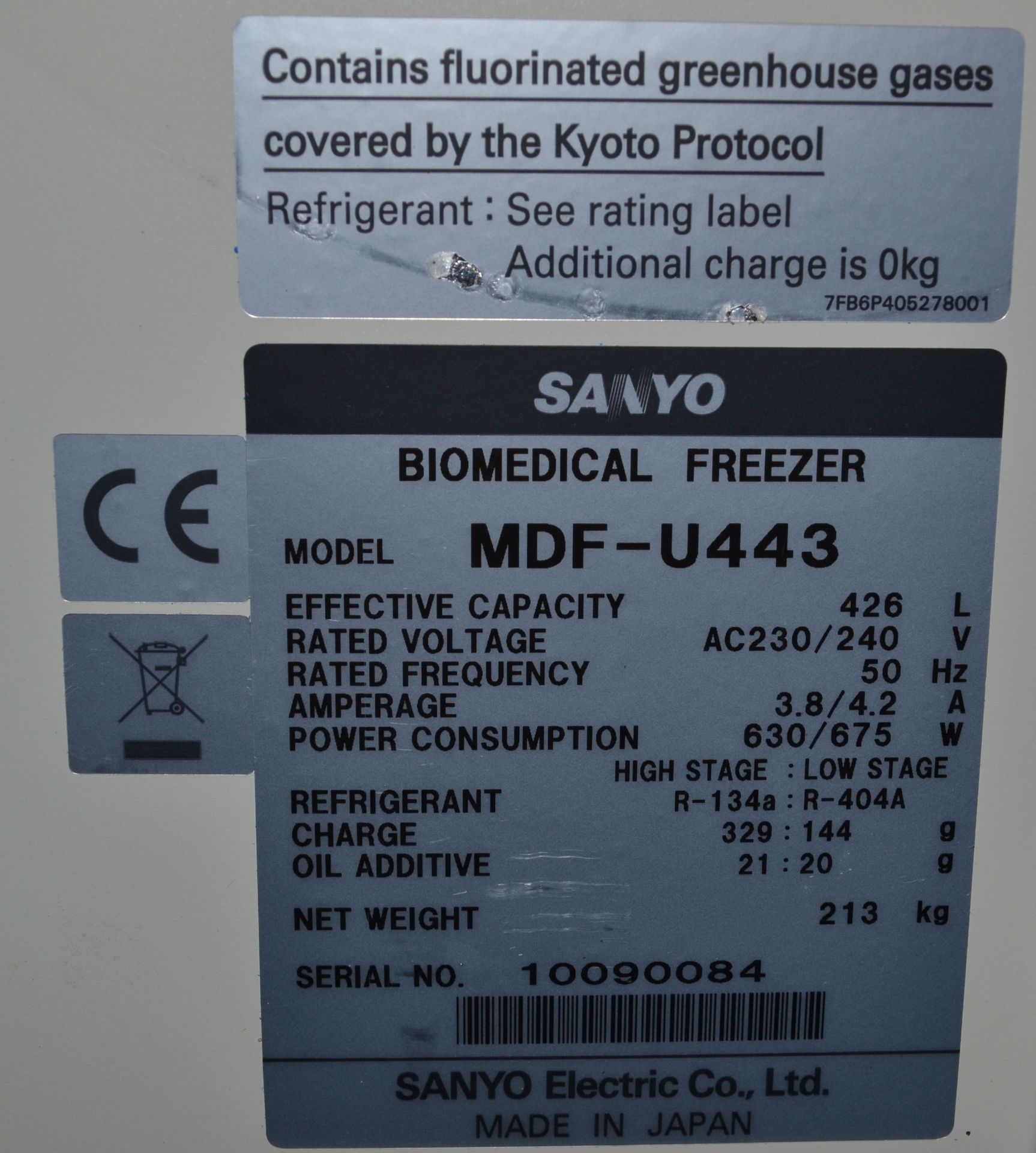 1 x Sanyo MDF-U443 Biomedical 426L Freezer - 80x83.5x181cm - Ref: HM212 - CL261 - Location: - Image 5 of 15