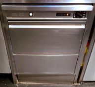 1 x Hobart GX60 Undercounter Glass Washer - Stainless Steel - 240v - H90 x W60 x D76 cms - CL297 - R