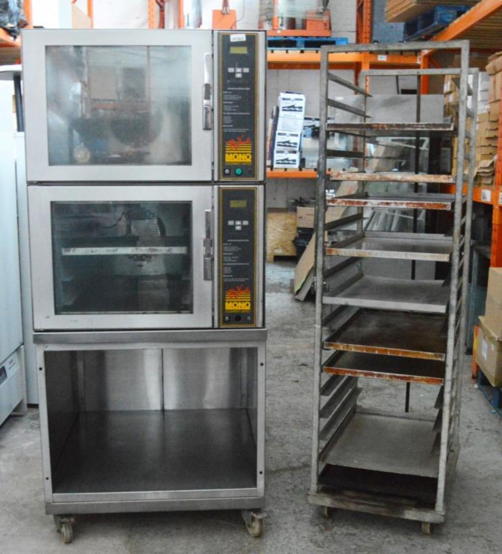 1 x Mono FG159 Double Bake Off Steam Convection Oven - Includes Ten Cooking Trays, Mobile Tray Holde