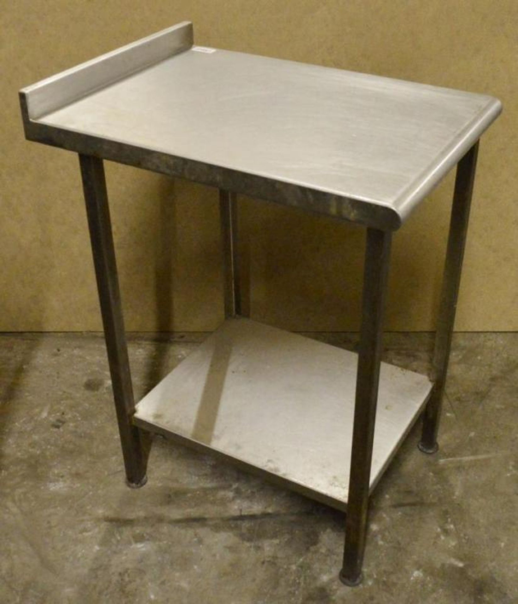 1 x Stainless Steel Prep Table With Undershelf and Backsplash - H86 x W50 x D70 cms - CL282 - Ref JP