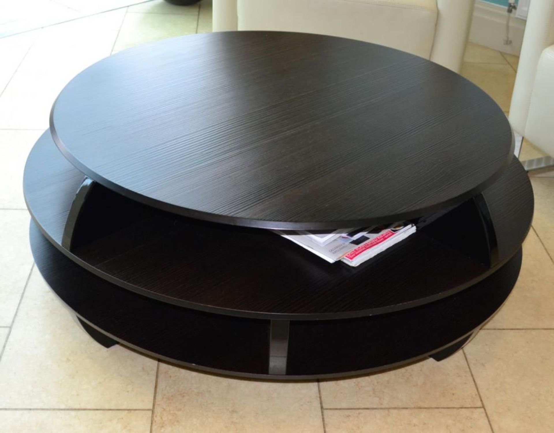 1 x Natuzzi Edgar Table in Black Pine Relief Veneer - CL272 - Location: Burnley BB12 *NO VAT On Hamm