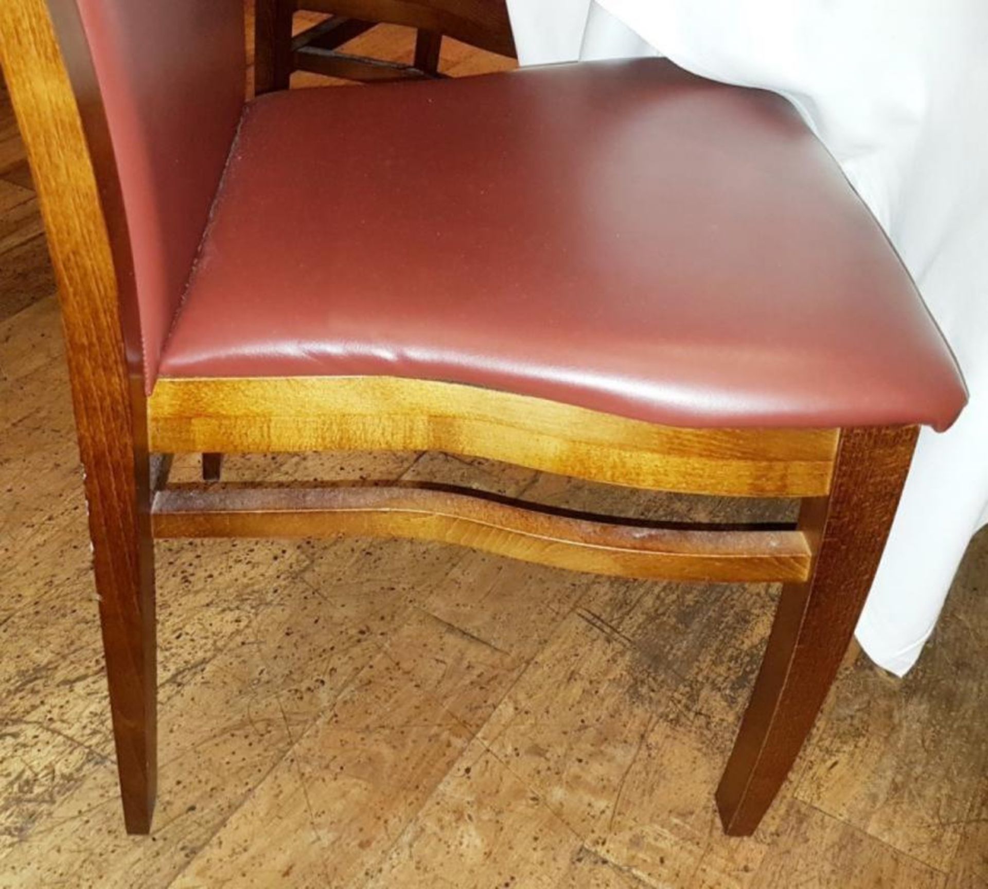 12 x Burgundy Faux Leather Dining Chairs With Wide Cushioned Seats - CL297 - Various Conditions - Re - Image 2 of 5