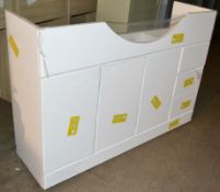 1 x Large 3-Door, 3-Drawer Vanity unit In Gloss White - Dimensions To Follow - New / Unused Stock In