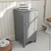1 x Camberley Freestanding 1-Door Bathroom Storage Unit In Satin Grey - CL269 - Ref MT733