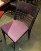 14 x Wenge Dining Chairs With Cushioned Seats Upholstered in Mauve Fabric - CL297 - Various Conditio