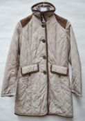 1 x Steilmann KSTN By Kirsten Womens Quilted Winter Coat In Beige & Brown - UK Size 12 - New Sample