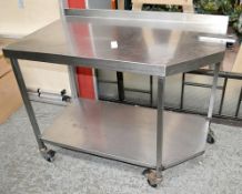 1 x Stainless Steel Prep Table - Recently Removed From Famous Department Store Kitchens - Dimensions