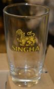 36 x Half Pint Singha Beer Glasses - New Boxed Stock - CL297 - Ref JP928 - Location: Bolton BL1