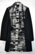 1 x Steilmann Kirsten Womens Wool Rich Winter Coat In Grey/Black - Size 12 - CL210 - New Sample Stoc
