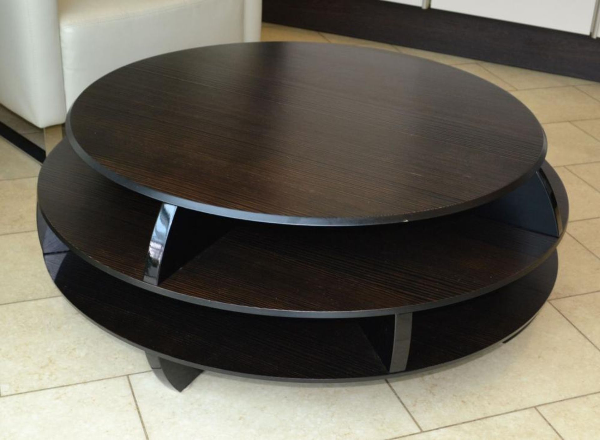 1 x Natuzzi Edgar Table in Black Pine Relief Veneer - CL272 - Location: Burnley BB12 *NO VAT On Hamm - Image 3 of 6