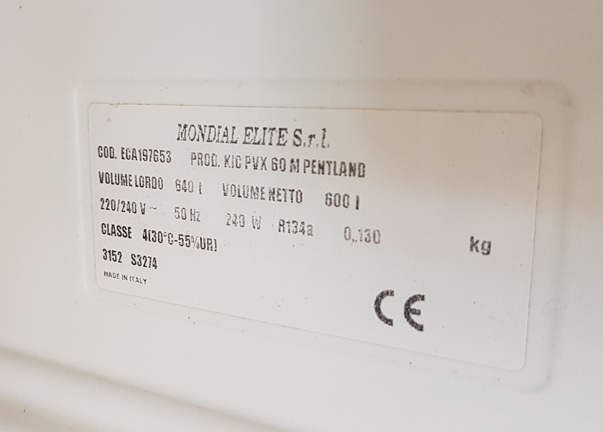 1 x Mondial Elite 1 Door 640Ltr Cabinet Fridge Stainless Steel‎ - Dimensions: 77.5 x W74 x H185. - Image 3 of 6