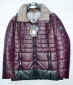 1 x Premium Branded Womens Winter Coat - Wind Proof & Water Resistant - Colour: Dark Plum - UK Size