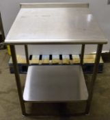 1 x Stainless Steel Prep Table With Backsplash and Undershelf - H86 x W70 x D70 cms - CL282 - Ref JP