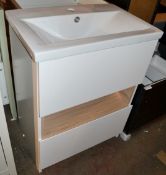 1 x Vanity Unit With Basin (1TH) In White Gloss Finish With Soft Close Drawers - Ref MT736 - CL269