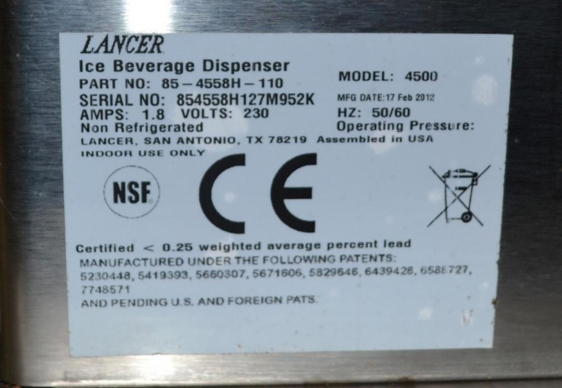 1 x Lancer 8 Head Ice Beverage Soda Dispenser - Model 4500 - Part Number 85-4558H-110 - Inlcudes Cup - Image 8 of 11