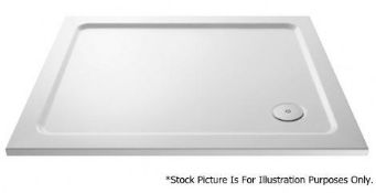 1 x White Pearlstone Rectangular Shower Tray (NTP013) - Dimensions: 1000 x 800 x 40mm - New / Unused