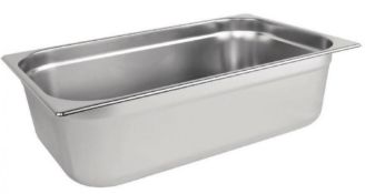 1 x Large Vogue K923 Stainless Steel 1/1 150mm Gastronorm Pan - Brand New - Location: Bolton BL1 - R