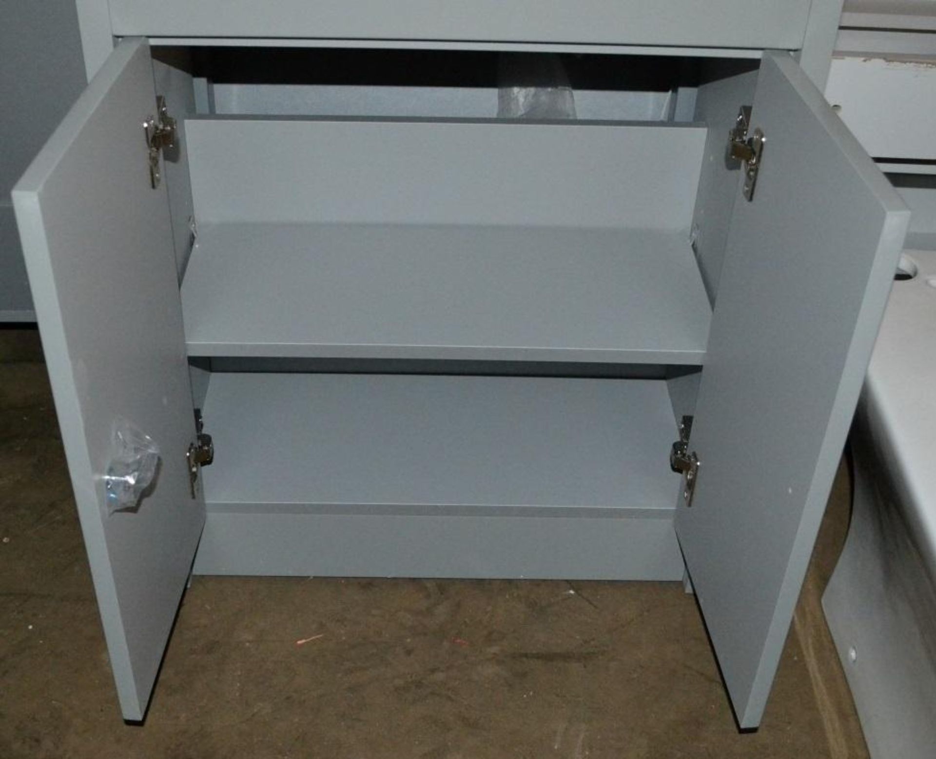 1 x Square Vanity Sink Unit With Shelf - Ex-Display Item - Ref MT884 - CL269 - Location: Bolton - Image 3 of 5