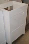 1 x Freestanding 2-Drawer Vanity Basin Unit In A Gloss White Finish - New / Unused Stock