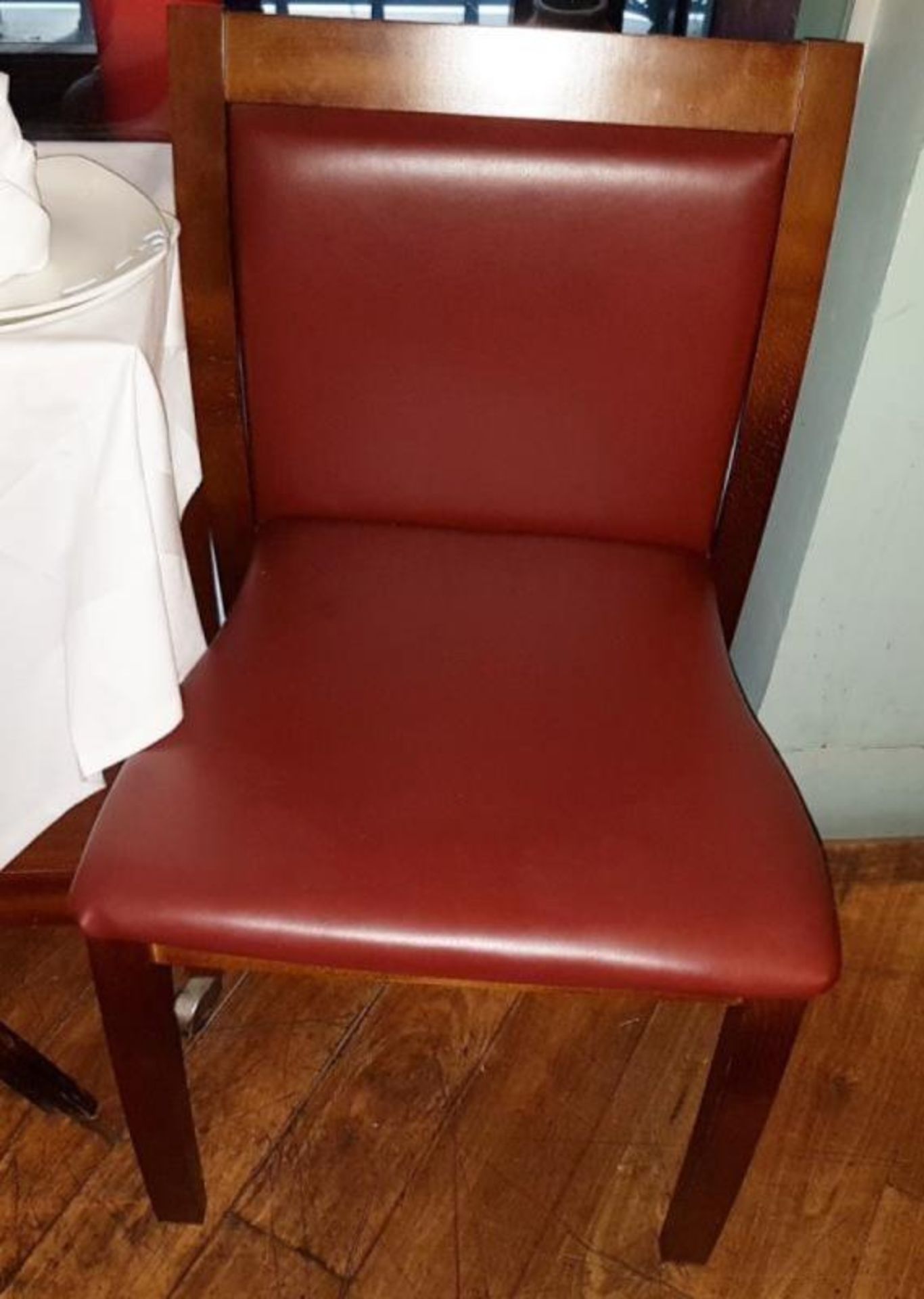 12 x Burgundy Faux Leather Dining Chairs With Wide Cushioned Seats - CL297 - Various Conditions - Re - Image 5 of 5