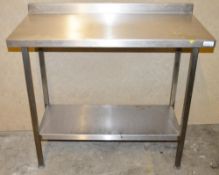 1 x Stainless Steel Prep Table - H99 x W105 x D50 cms - CL282 - Ref JP351 - Location: Bolton BL1