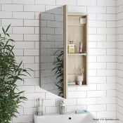 1 x Arden Mirror Bathroom Cabinet With Oak Finish - Approx Dimensions: 76 x 54cm - Unused / Unboxed