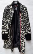 1 x Steilmann KSTN By Kirsten Womens Premium Wool Rich Winter Coat In Cream / Black - Retro / 1960s