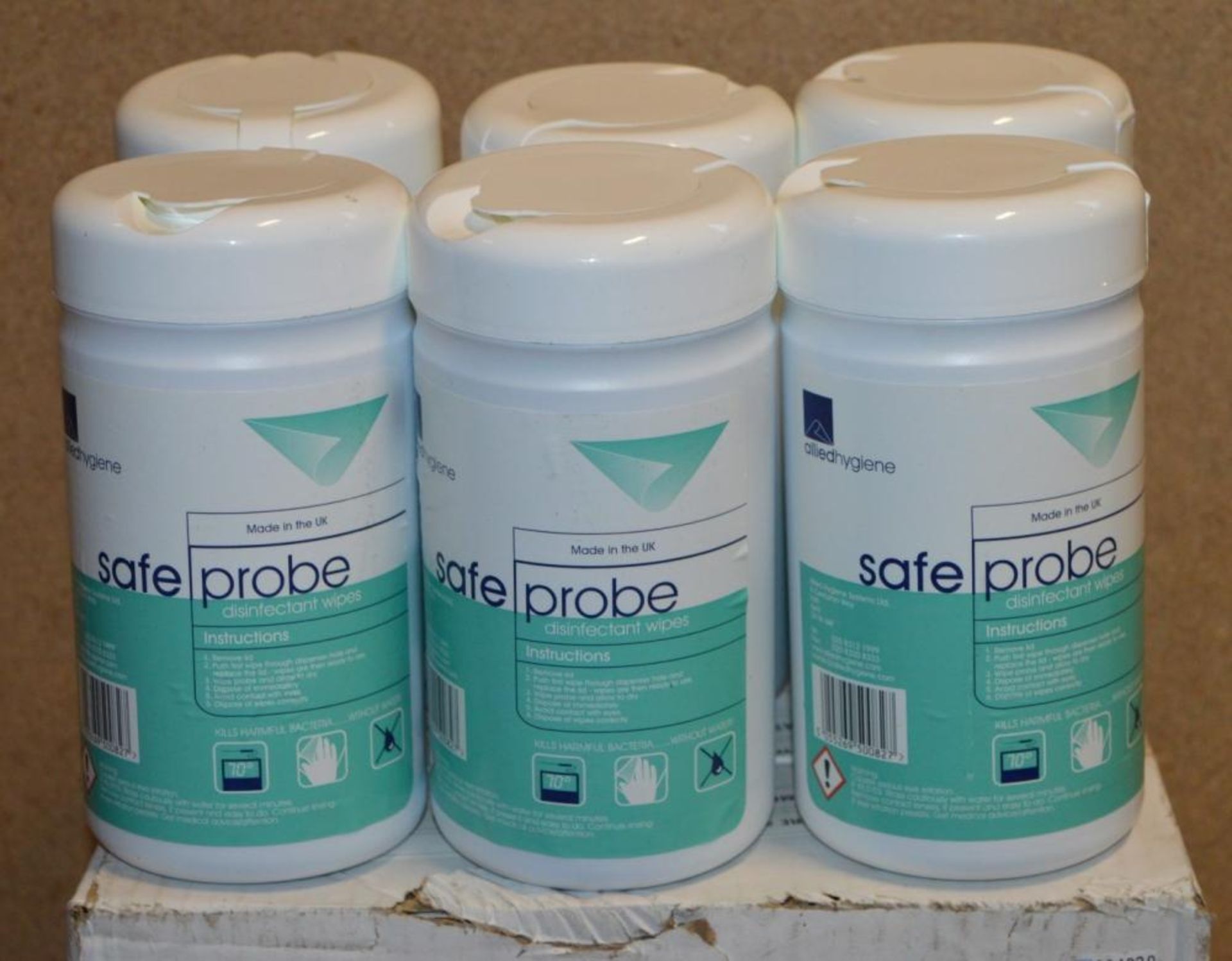 6 x Tubs of Anti-Bacterial Safe Probe Wipes - Each Tub Contains 200 Wipes - Disinfectant Cleaning