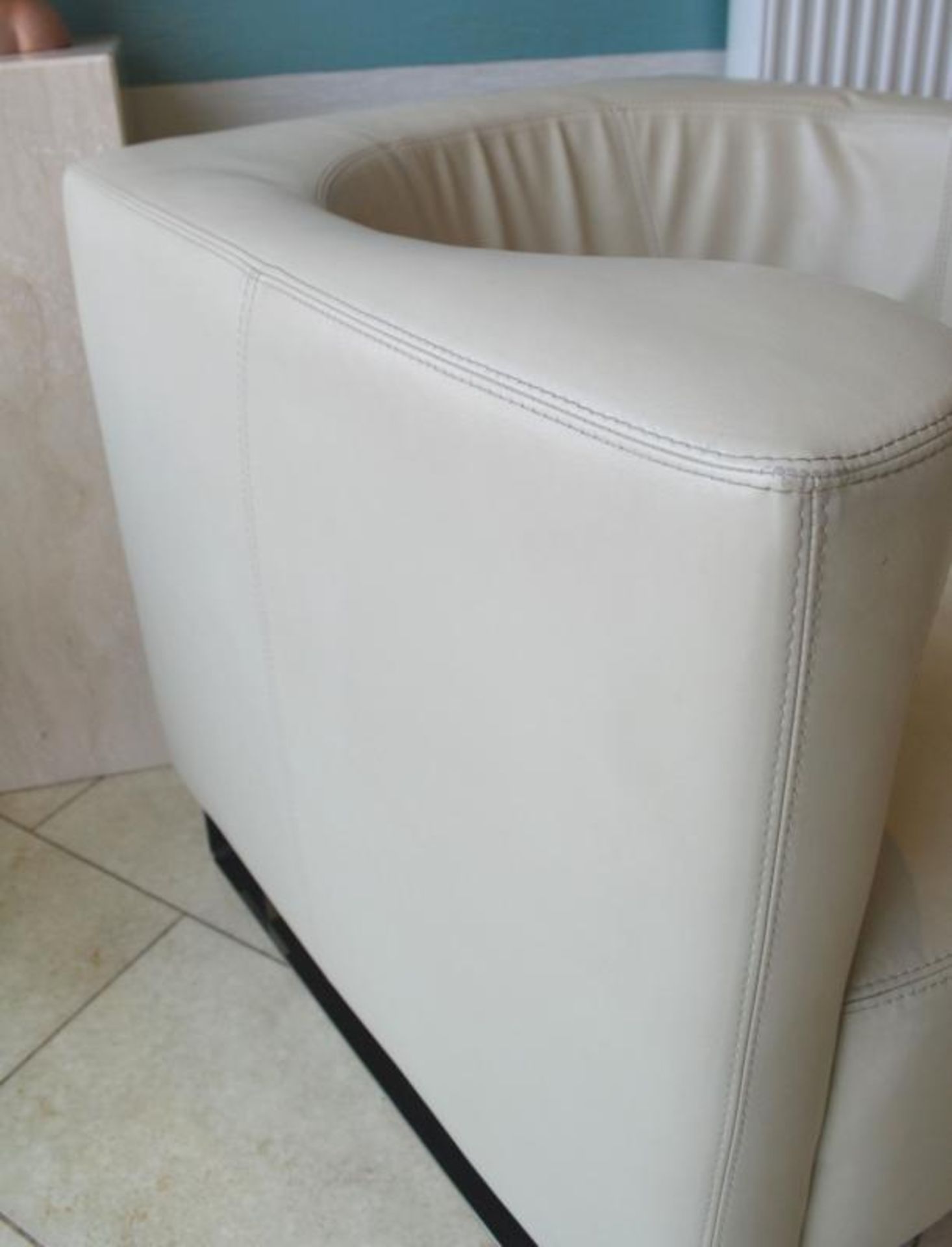 2 x W.Schillig Cream Leather Armchairs - Excellent Condition - CL272 - Location: Burnley BB12 *NO VA - Image 9 of 11