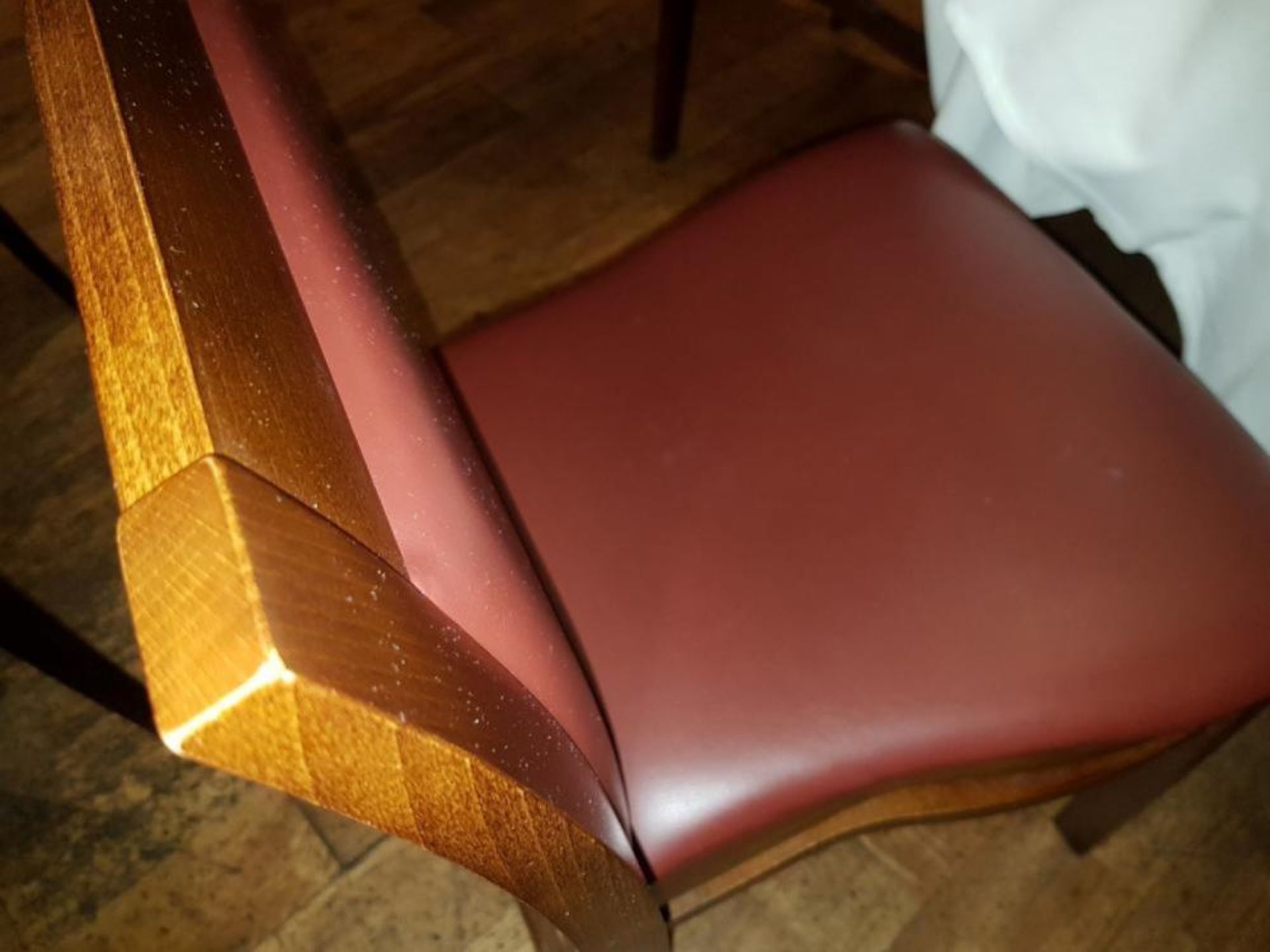 12 x Burgundy Faux Leather Dining Chairs With Wide Cushioned Seats - CL297 - Various Conditions - Re - Image 3 of 5