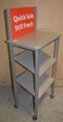 1 x Mobile Display / Work Stand in Grey - Includes Quick Sale Still Fresh Display - CL282 - Ref