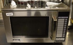 1 x Sharp Commercial Microwave Oven - Model R-24AT - Stainless Steel Finish - 1900w - CL297 - Ref JP