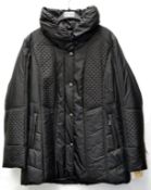 1 x Steilmann Womens Quilted Winter Coat In Black With Attractive Paisley-style Panels - UK Size 12