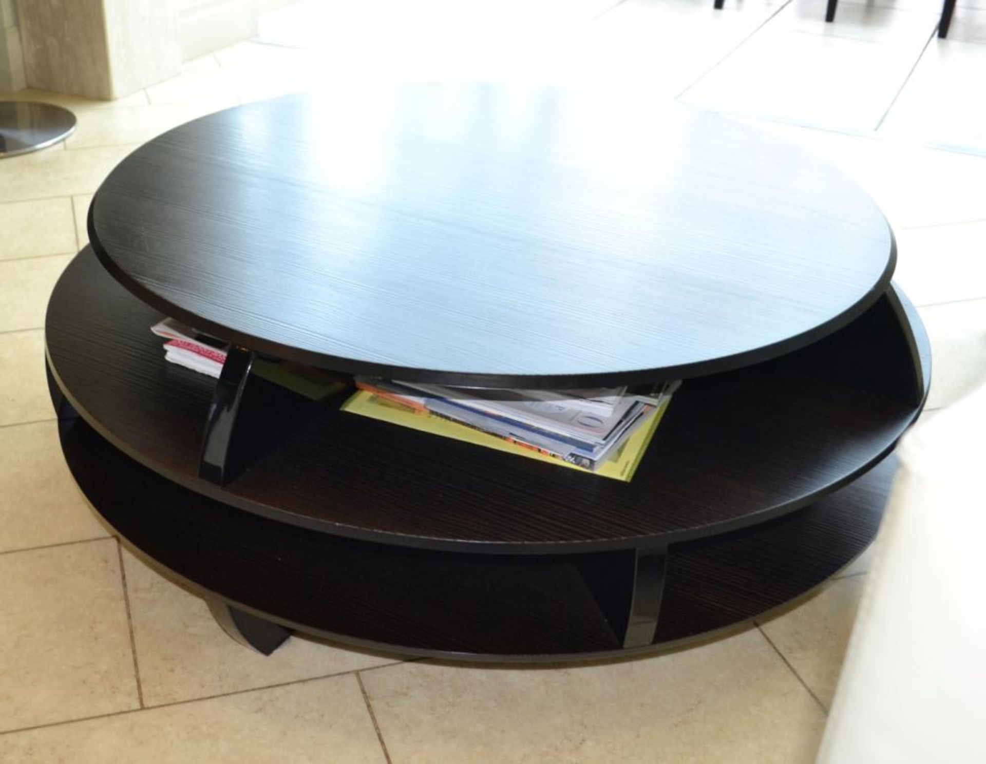 1 x Natuzzi Edgar Table in Black Pine Relief Veneer - CL272 - Location: Burnley BB12 *NO VAT On Hamm - Image 2 of 6