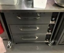 1 x Hatco Triple Drawer Chicken Warmer Food Holding Cabinet - H85 x W76 x D58 cms - Stainless Steel