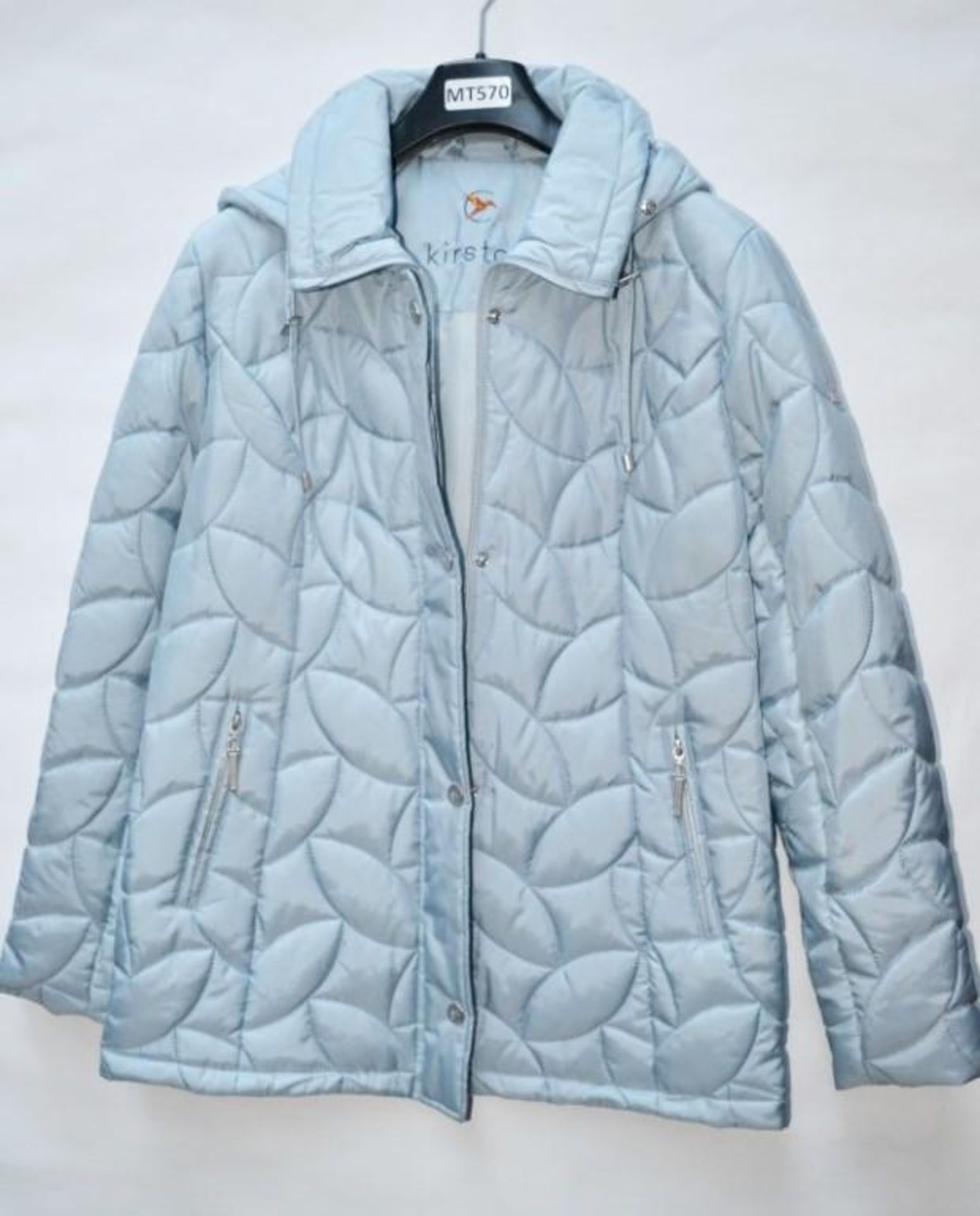 1 x Steilmann Kirsten Womens Quilted Winter Coat - Features Removable Hood - Size 12 - Colour: Pale