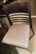 12 x Wenge Dining Chairs With Cushioned Seats Upholstered in Brown Fabric - CL297 - Various Conditio