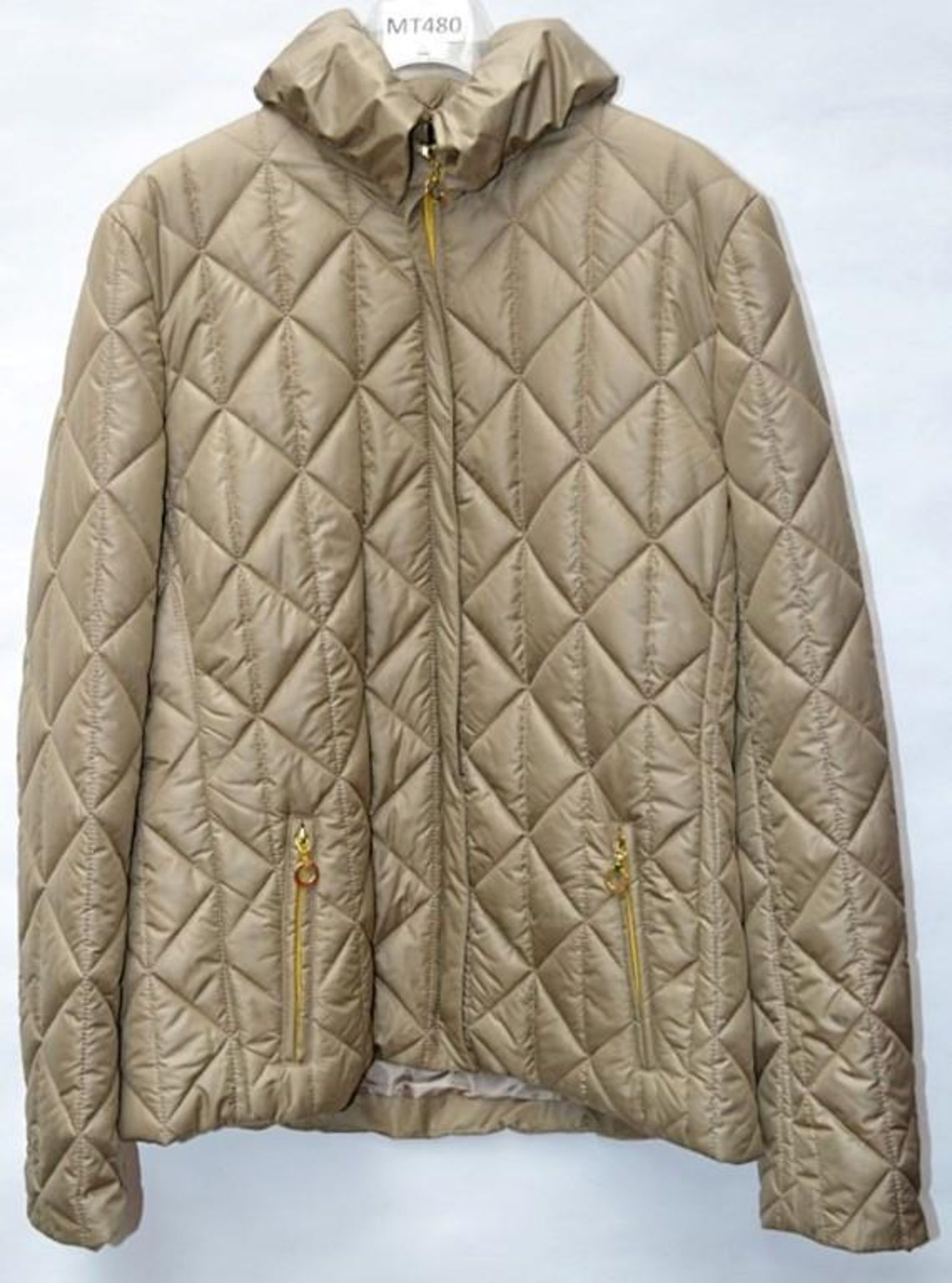 1 x Steilmann Womens Padded Coat With Concealed Hood In Collar - Colour: Bronzed Beige - UK Size 12