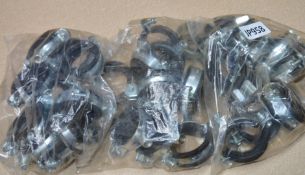 30 x Rubber Lined Pipe Clips 44-49 - New and Unused - CL011 - Ref JP958 - Location: Altrincham WA13