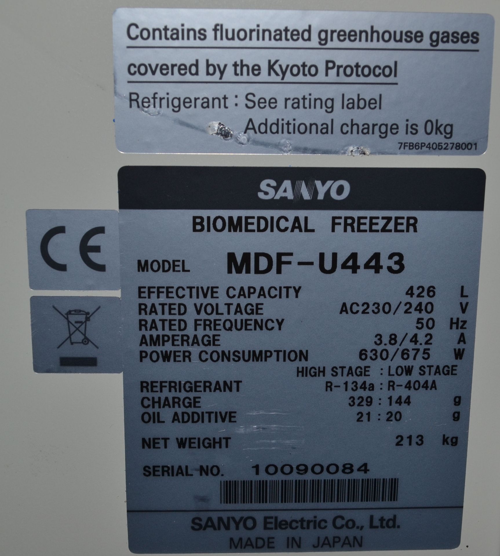 1 x Sanyo MDF-U443 Biomedical 426L Freezer - 80x83.5x181cm - Ref: HM212 - CL261 - Location: - Image 11 of 15