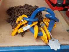 1 x Grade 8 7mm 4 Leg 3.15 Tonne Chain Slings - Lifting Equipment - CL303 - Location: North Wales