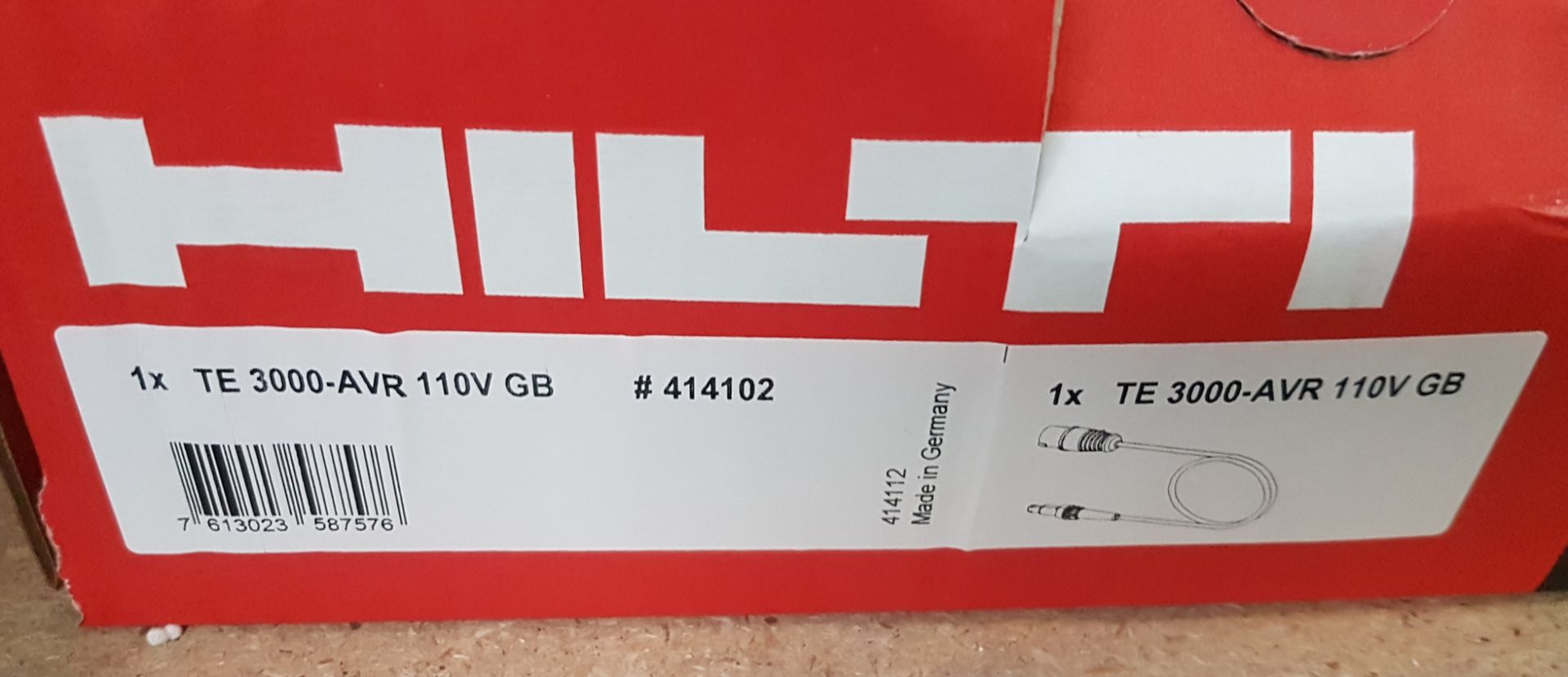 1 x Hilti TE3000-AVR 110v Cable With Original Box - CL303 - Location: North Wales LL14 - Image 2 of 3