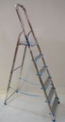 1 x Mac Allister 6 Tread Aluminum & Steel Stepladder - 1.79m - Max Load 150kg - Excellent