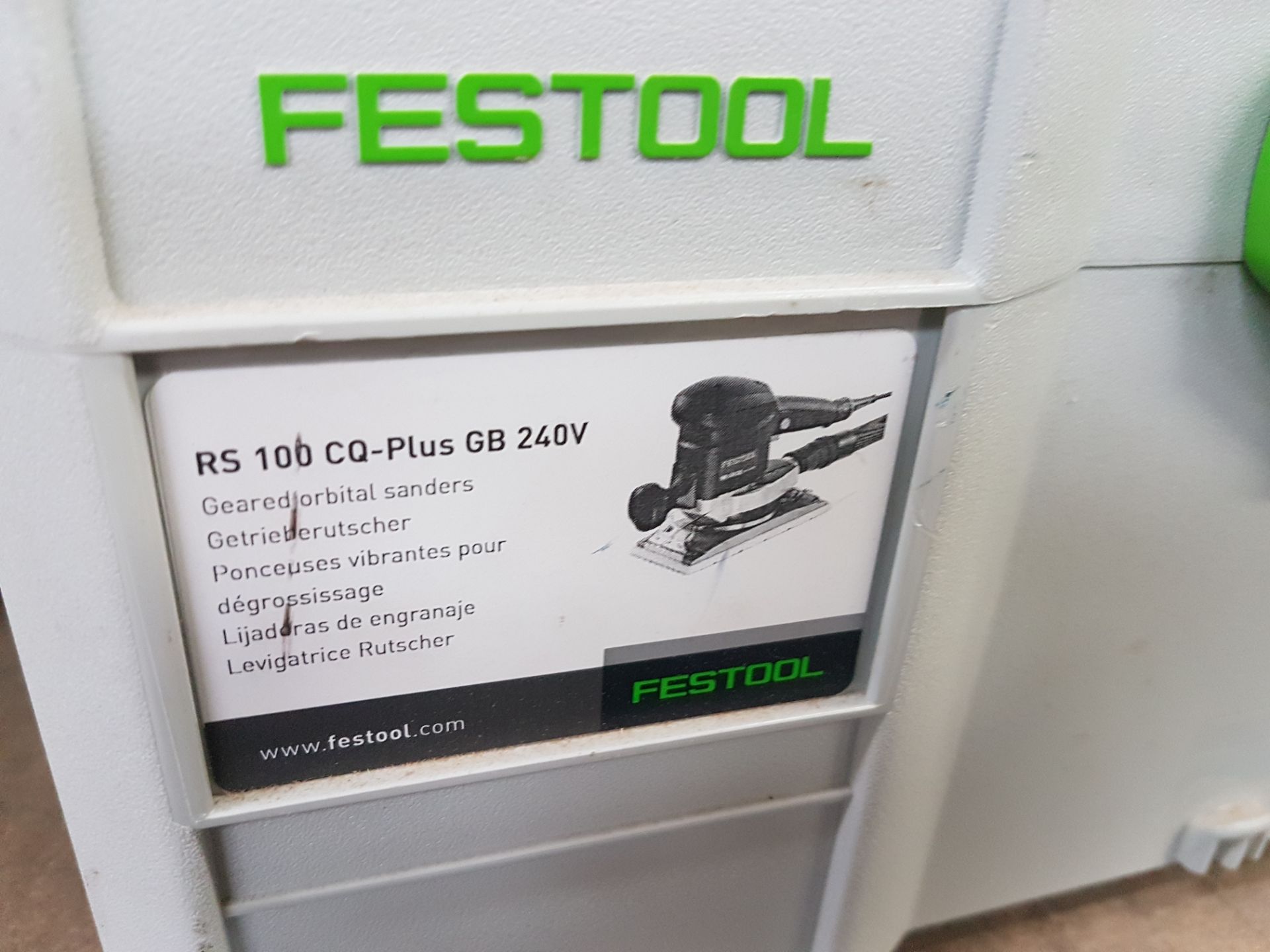 1 x Festool RS 100 CQ-Plus GB 240V Geared Orbital Sander With Carry Case - Image 3 of 8